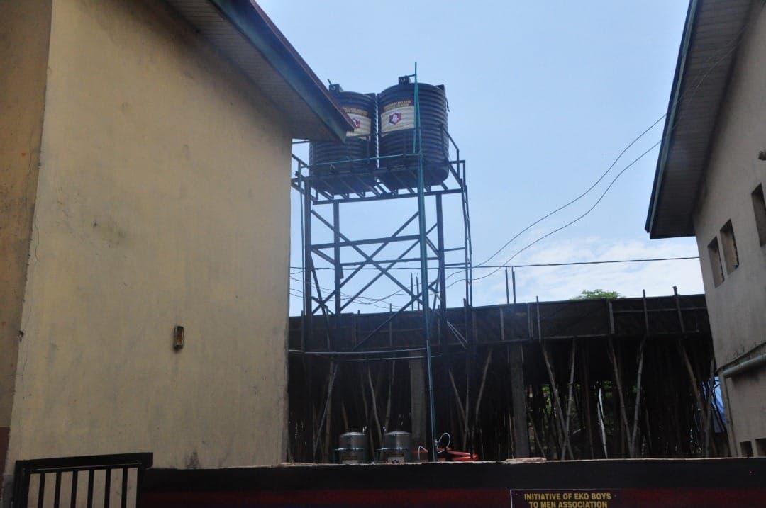 Close-up of the donated water treatment plant